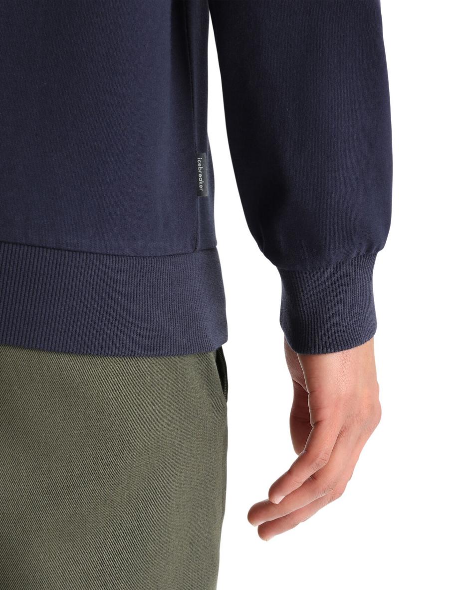 Midnight Navy Icebreaker Merino Central II Long Sleeve Sweatshirt Men's Hoodie | AU 1275GSOL